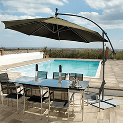 Small Image of Alexander Rose Round Aluminium Cantilever Sunshade in Taupe