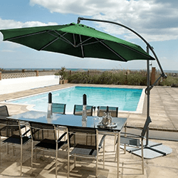Small Image of Alexander Rose Round Aluminium Cantilever Sunshade in Green