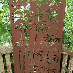 Extra image of Rustic Steel Garden Metal Bamboo Design Screen - 80cm Tall.