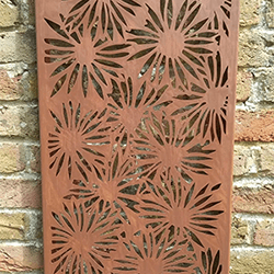 Extra image of Daisies Design 2mm Steel Rustic Metal Screen - 80cm Tall