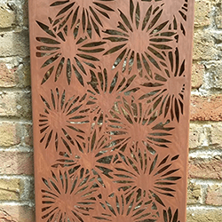 Small Image of Daisies Design 2mm Steel Rustic Metal Screen - 80cm Tall