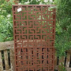 Extra image of Geometric Design 2mm Steel Rustic Metal Screen - 80cm Tall