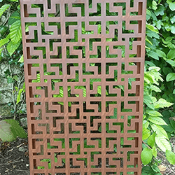 Extra image of Geometric Design 2mm Steel Rustic Metal Screen - 80cm Tall