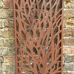 Extra image of Rustic Steel Garden Metal Tree Design Screen - 80cm Tall