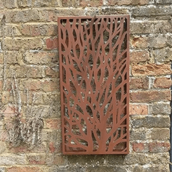 Extra image of Rustic Steel Garden Metal Tree Design Screen - 80cm Tall