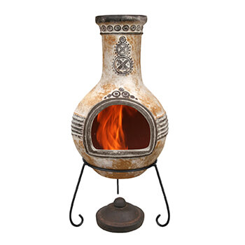 Gardeco Azteca Yellow Extra Large Clay Chiminea - £199.99 | Garden4Less ...