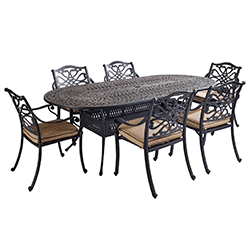 Extra image of Hartman Capri 6 Seat Oval Dining Set in Bronze & Amber