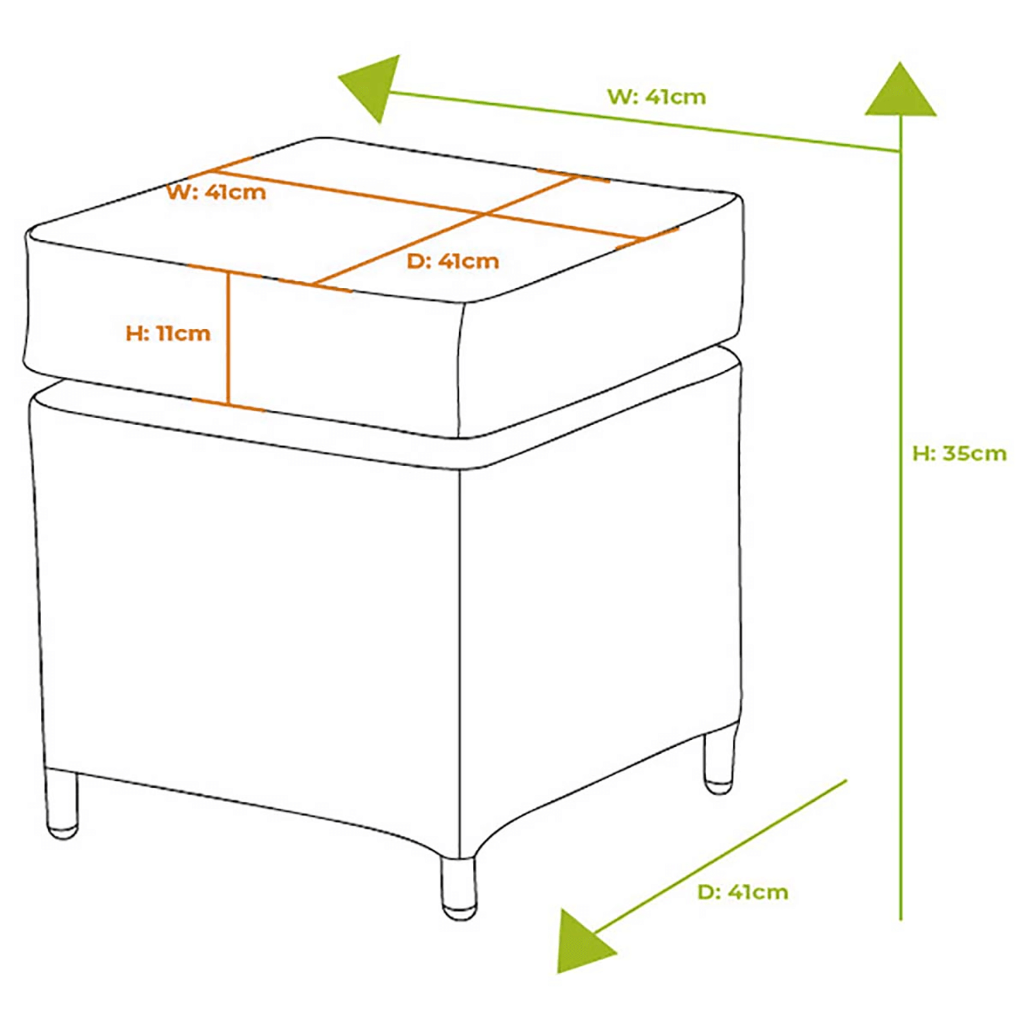 Stool dimensions image