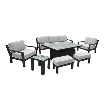 Image of EX DISPLAY / COLLECTION ONLY - Hartman Apollo Adjustable Lounge Set in Carbon/Pewter