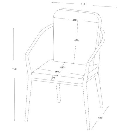 Dining Chair dimensions image