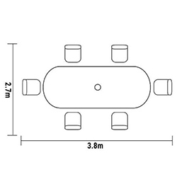 Extra image of Hartman Capri 6 Seat Oval Dining Set in Bronze & Amber