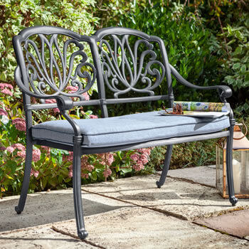 Hartman Amalfi 2 Seater Bench in Antique Grey / Platinum - £469 ...