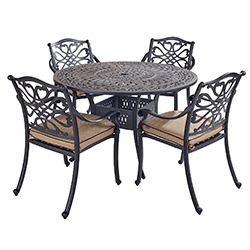 Extra image of Hartman Capri 4 Seat Round Dining Set in Bronze/Amber