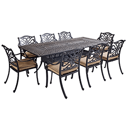 Extra image of Hartman Capri 8 Seat Rectangular Dining Set in Bronze/Amber