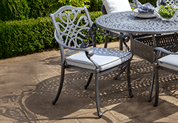 Small Image of Hartman Capri Dining Chair with Cushion in Antique Grey/ Platinum