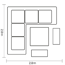 Extra image of Hartman Eton Grand Square Corner Dining Set with Adjustable Table in Beech/Oatmeal