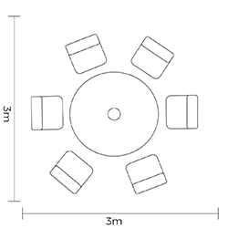 Extra image of Hartman Eton Tuscan 6 Seat Dining Set with Lazy Susan in Beech/Oatmeal