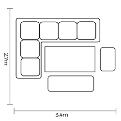 Extra image of Hartman Eton Rectangular Corner Sofa Set with Adjustable Table in Beech/Oatmeal