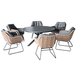 Extra image of Hartman Rayo 6 Seat Dining Set in Tawny/Rhino