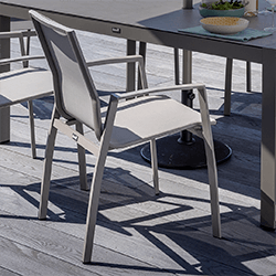 Small Image of Hartman Rio Dining Chair in Taupe and Pewter