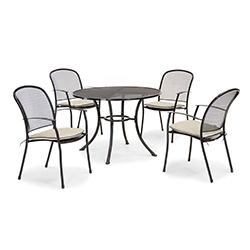 Small Image of Kettler Caredo 4 Seater Round Dining Set in Stone - NO PARASOL