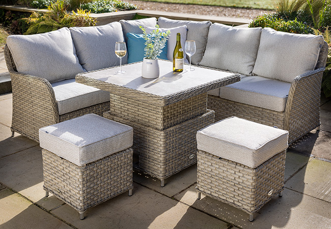 Image of Hartman Eton Square Corner Set with Adjustable Table in Beech/Oatmeal