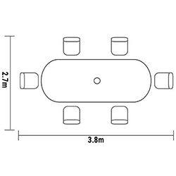 Extra image of Hartman Capri 6 Seat Oval Dining Set in Maize / Wheatgrass