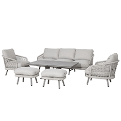 Extra image of Hartman Aries 3-Seat Lounge Set with Adjustable Table in Taupe and Moon