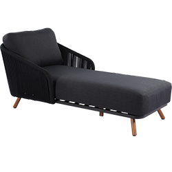 Small Image of Hartman Eden Lounger Carbon/Noir