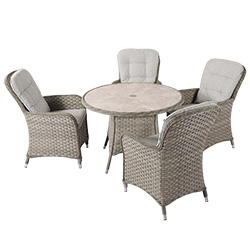 Small Image of Hartman Eton Tuscan 4 Seat Dining Set in Beech/Oatmeal