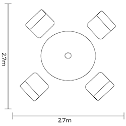 Extra image of Hartman Ezra 4 Seat Dining Set in Latte