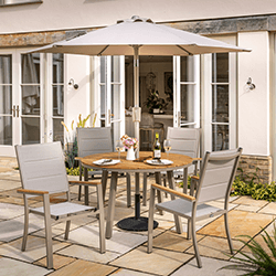 Small Image of Hartman Ezra 4 Seat Dining Set in Latte