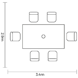 Extra image of Hartman Ezra 6 Seat Rectangular Dining Set in Latte and Oatmeal