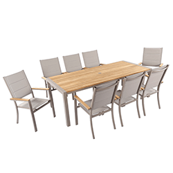 Extra image of Hartman Ezra 8 Seat Rectangular Dining Set in Latte and Oatmeal