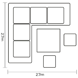 Extra image of Hartman Ezra Square Corner Platform Set in Oatmeal/Latte