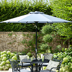Small Image of Hartman 2.5m Traditional Parasol in Platinum