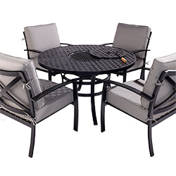 Extra image of EX DISPLAY / COLLECTION ONLY - Jamie Oliver 4 Seat Fire Pit Set in Riven / Pewter