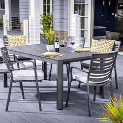 Extra image of Hartman Orion 6 Seat Rectangular Dining Set in Matt Grey/Platinum