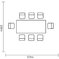 Extra image of Hartman Orion 8 Seat Rectangular Dining Set in Matt Grey/Platinum