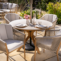 Extra image of Hartman Portico 4 Seat Round Dining Set in Almond and Ivory