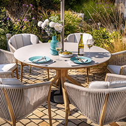 Extra image of Hartman Portico 6 Seat Round Dining Set in Almond and Ivory