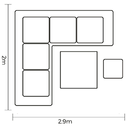 Extra image of Hartman Portico Square Corner Set in Almond and Ivory