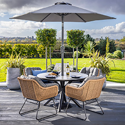 Small Image of Hartman Rayo 4 Seat Dining Set in Tawny/Rhino