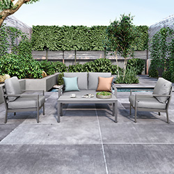 Small Image of Hartman Rio 2 Seat Lounge Set in Taupe and Pewter