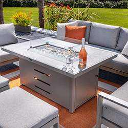 Extra image of Hartman Rio 3 Seat Lounge Set with Gas Fire Pit Table in Taupe and Pewter