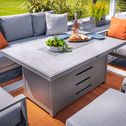 Extra image of Hartman Rio 3 Seat Lounge Set with Gas Fire Pit Table in Taupe and Pewter