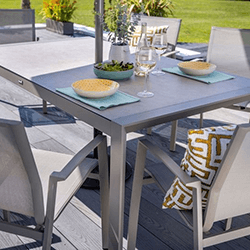 Extra image of Hartman Rio 6 Seat Rectangular Dining Set in Taupe and Pewter