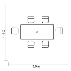 Extra image of Hartman Rio 6 Seat Rectangular Dining Set in Taupe and Pewter