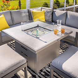 Extra image of Hartman Rio Square Corner Sofa Set with Gas Fire Pit Table & Stools in Taupe and Pewter