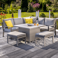 Extra image of Hartman Rio Square Corner Sofa Set with Gas Fire Pit Table & Stools in Taupe and Pewter